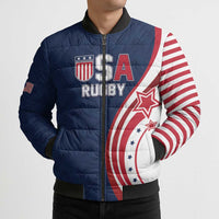 Custom USA Rugby 2026 Bomber Puffer Jacket Sporty Style