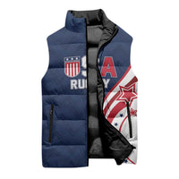 Custom USA Rugby 2026 Sleeveless Puffer Jacket Sporty Style