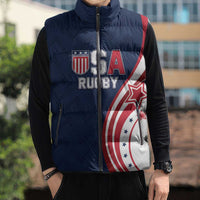 Custom USA Rugby 2026 Sleeveless Puffer Jacket Sporty Style
