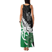 New Zealand And Ireland Rugby Custom Family Matching Tank Maxi Dress and Hawaiian Shirt Silver Fern With Celtic Cross