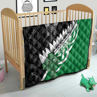 New Zealand And Ireland Rugby Quilt Silver Fern With Celtic Cross