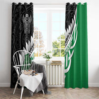 New Zealand And Ireland Rugby Window Curtain Silver Fern With Celtic Cross