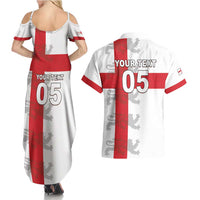 Custom England Rugby Couples Matching Summer Maxi Dress and Hawaiian Shirt Vintage Style