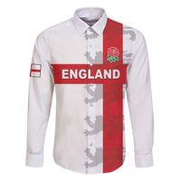 Custom England Rugby Family Matching Long Sleeve Bodycon Dress and Hawaiian Shirt Vintage Style