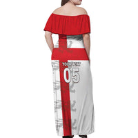Custom England Rugby Family Matching Off Shoulder Maxi Dress and Hawaiian Shirt Vintage Style