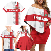 Custom England Rugby Family Matching Off Shoulder Short Dress and Hawaiian Shirt Vintage Style