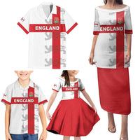 Custom England Rugby Family Matching Puletasi and Hawaiian Shirt Vintage Style