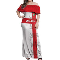 Custom England Rugby Off Shoulder Maxi Dress Vintage Style