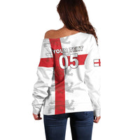 Custom England Rugby Off Shoulder Sweater Vintage Style