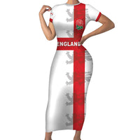Custom England Rugby Short Sleeve Bodycon Dress Vintage Style