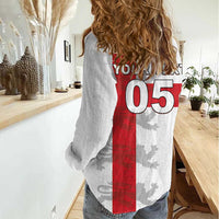 Custom England Rugby Women Casual Shirt Vintage Style