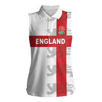 Custom England Rugby Women Sleeveless Polo Shirt Vintage Style