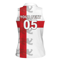 Custom England Rugby Women Sleeveless Polo Shirt Vintage Style