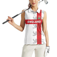 Custom England Rugby Women Sleeveless Polo Shirt Vintage Style