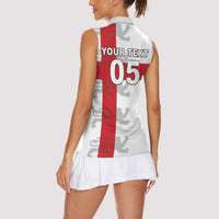 Custom England Rugby Women Sleeveless Polo Shirt Vintage Style