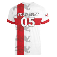 Custom England Rugby Women V-Neck T-Shirt Vintage Style