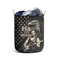 America 250th Anniversary Laundry Basket Abraham Lincoln Playing Guitar 4th July
