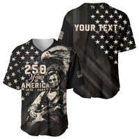 Personalized America 250th Anniversary Baseball Jersey Abraham Lincoln Playing Guitar 4th July