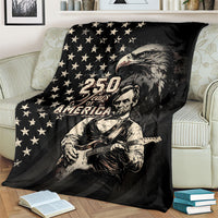 America 250th Anniversary Blanket Abraham Lincoln Playing Guitar 4th July