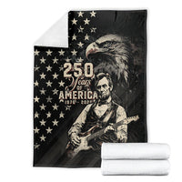 America 250th Anniversary Blanket Abraham Lincoln Playing Guitar 4th July