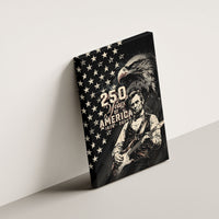 America 250th Anniversary Canvas Wall Art Abraham Lincoln Playing Guitar 4th July