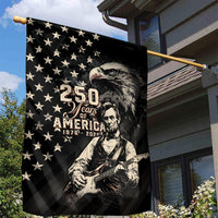 America 250th Anniversary Garden Flag Abraham Lincoln Playing Guitar 4th July