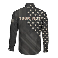 Personalized America 250th Anniversary Long Sleeve Button Shirt Abraham Lincoln Playing Guitar 4th July