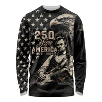 Personalized America 250th Anniversary Long Sleeve Shirt Abraham Lincoln Playing Guitar 4th July