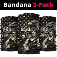 America 250th Anniversary Neck Gaiter Abraham Lincoln Playing Guitar 4th July