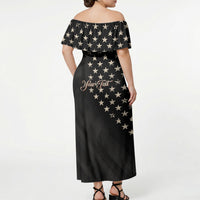 Personalized America 250th Anniversary Off Shoulder Maxi Dress Abraham Lincoln Playing Guitar 4th July