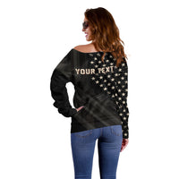 Personalized America 250th Anniversary Off Shoulder Sweater Abraham Lincoln Playing Guitar 4th July