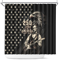 America 250th Anniversary Shower Curtain Abraham Lincoln Playing Guitar 4th July