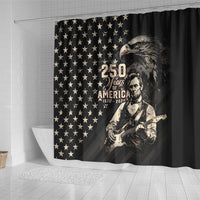 America 250th Anniversary Shower Curtain Abraham Lincoln Playing Guitar 4th July