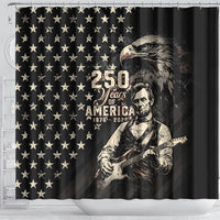 America 250th Anniversary Shower Curtain Abraham Lincoln Playing Guitar 4th July