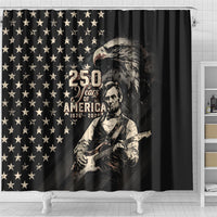 America 250th Anniversary Shower Curtain Abraham Lincoln Playing Guitar 4th July