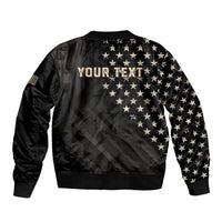 Personalized America 250th Anniversary Sleeve Zip Bomber Jacket Abraham Lincoln Playing Guitar 4th July