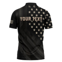 Personalized America 250th Anniversary Zipper Polo Shirt Abraham Lincoln Playing Guitar 4th July
