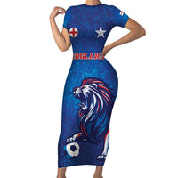 Custom England 2024 Football Short Sleeve Bodycon Dress Go Champions Lionesses LT05 - Wonder Print Shop