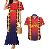 Custom Spain 2024 Football Couples Matching Mermaid Dress and Hawaiian Shirt Go Champions La Roja Simple Style LT05 - Wonder Print Shop