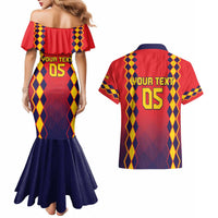 Custom Spain 2024 Football Couples Matching Mermaid Dress and Hawaiian Shirt Go Champions La Roja Simple Style LT05 - Wonder Print Shop