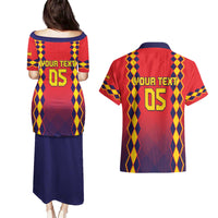Custom Spain 2024 Football Couples Matching Puletasi and Hawaiian Shirt Go Champions La Roja Simple Style LT05 - Wonder Print Shop