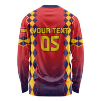 Custom Spain 2024 Football Long Sleeve Shirt Go Champions La Roja Simple Style LT05 - Wonder Print Shop