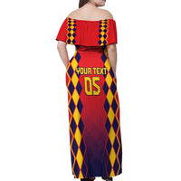 Custom Spain 2024 Football Off Shoulder Maxi Dress Go Champions La Roja Simple Style LT05 - Wonder Print Shop