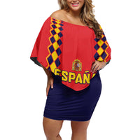 Custom Spain 2024 Football Off Shoulder Short Dress Go Champions La Roja Simple Style LT05 - Wonder Print Shop