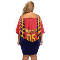 Custom Spain 2024 Football Off Shoulder Short Dress Go Champions La Roja Simple Style LT05 - Wonder Print Shop