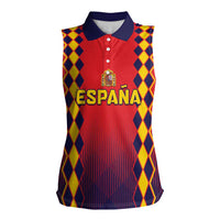 Custom Spain 2024 Football Women Sleeveless Polo Shirt Go Champions La Roja Simple Style LT05 - Wonder Print Shop