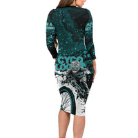 Cycologist Cycling Family Matching Long Sleeve Bodycon Dress and Hawaiian Shirt Grunge Style - Wonder Print Shop