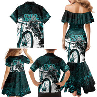 Cycologist Cycling Family Matching Mermaid Dress and Hawaiian Shirt Grunge Style - Wonder Print Shop