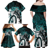 Cycologist Cycling Family Matching Off Shoulder Maxi Dress and Hawaiian Shirt Grunge Style - Wonder Print Shop
