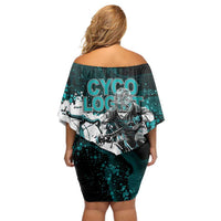 Cycologist Cycling Family Matching Off Shoulder Short Dress and Hawaiian Shirt Grunge Style - Wonder Print Shop